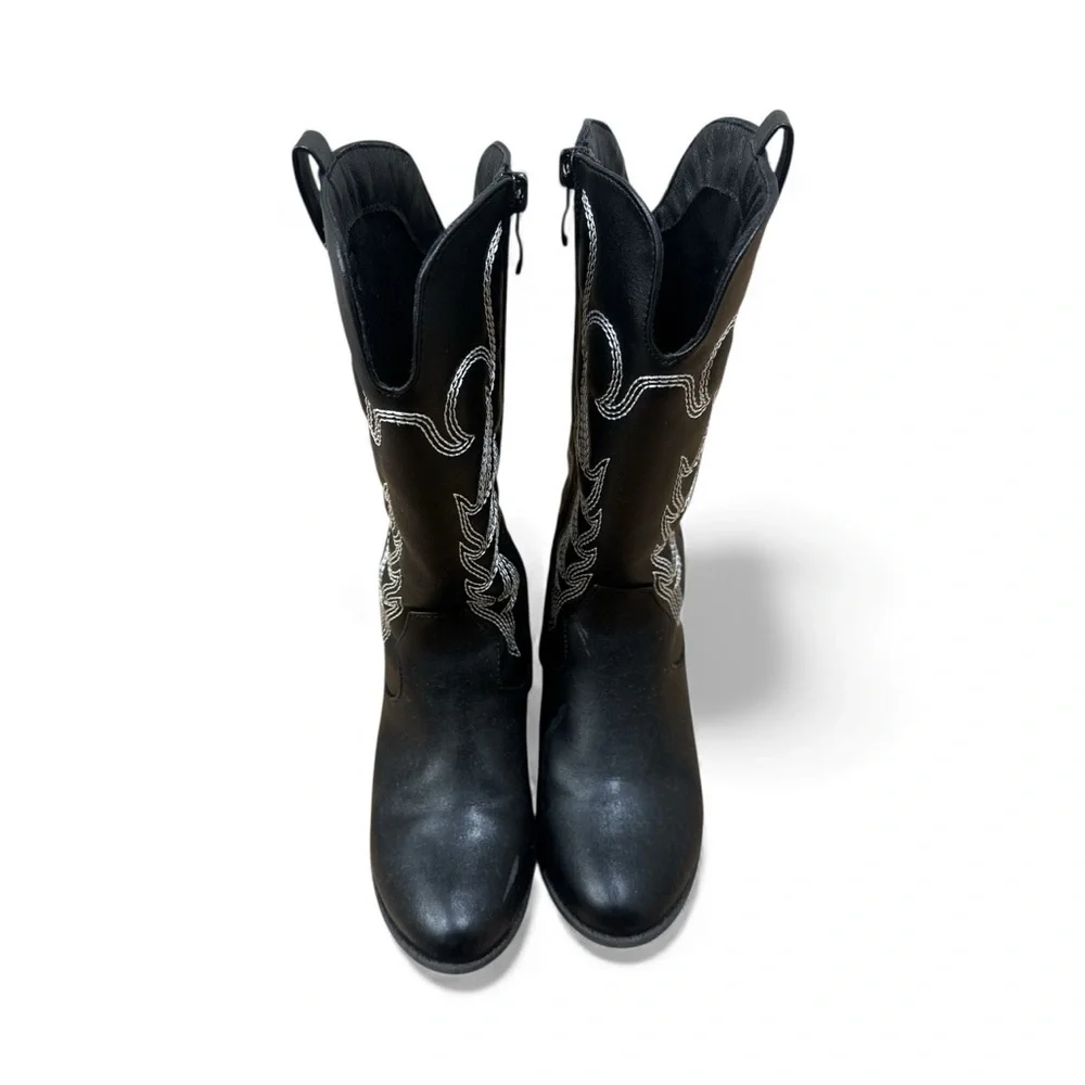 Fashion Nova Black and White Kids Cowboy Boots